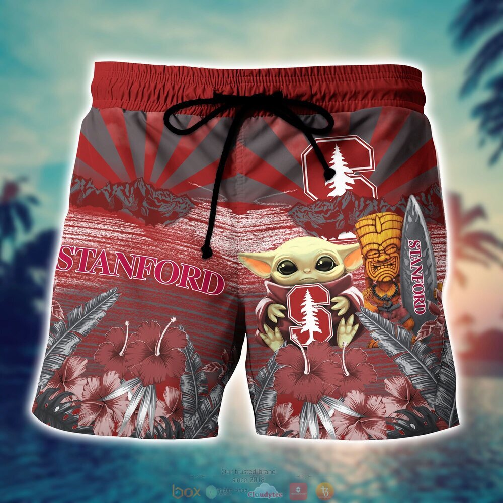 Stanford Cardinal Baby Yoda NCAA Hawaiian Shirt, Shorts 4 Stanford Cardinal NCAA Baby Yoda Hawaiian Shirt Shorts 1 2 3