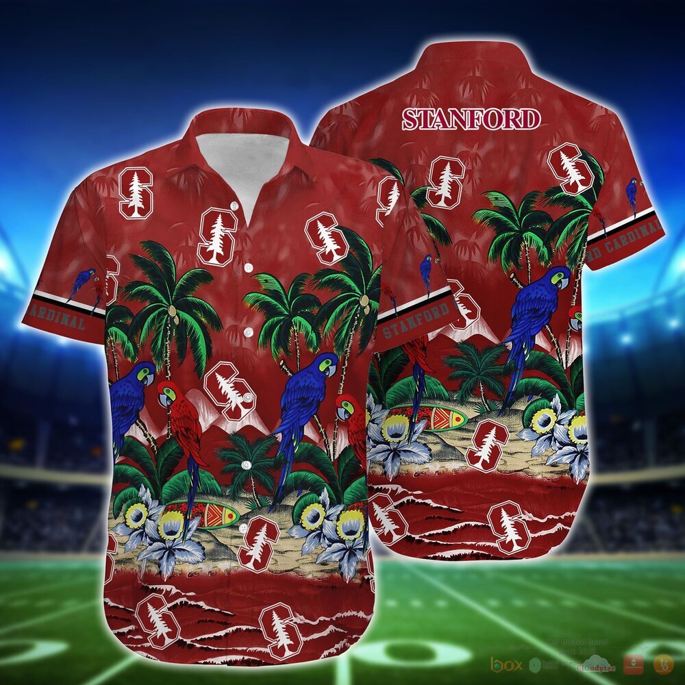 Stanford Cardinal Parrot Island NCAA Hawaiian Shirt and Shorts 2 Stanford Cardinal NCAA Island Hawaiian Shirt and Shorts 1