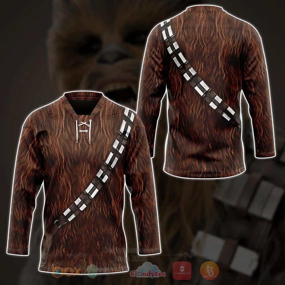 BEST Star Wars Chewbacca Jersey Hockey 2 Star Wars Chewbacca Hockey Jersey 1 1 1