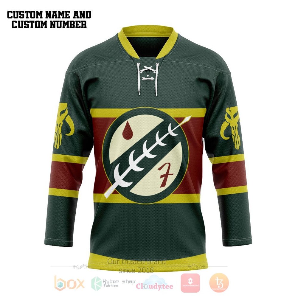 Star Wars Mandalorian Boba Fett Personalized Hockey Jersey