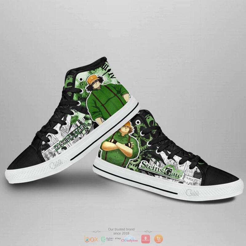Steins Gate Hashida Itaru high top canvas shoes 3 Steins Gate Hashida Itaru canvas high top shoes 1 2