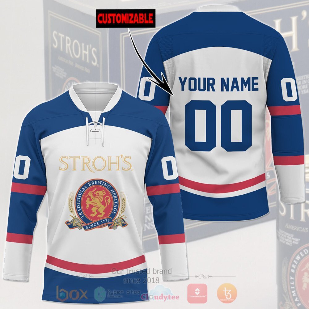BEST Strohs Beer Personalized Jersey Hockey 1 Strohs Beer Personalized Hockey Jersey