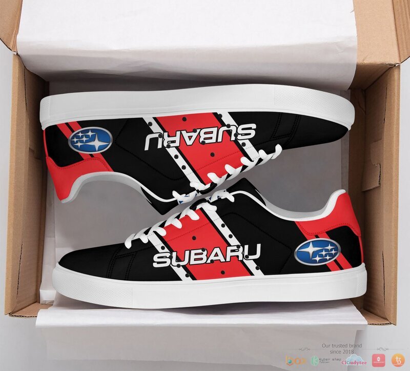 Subaru black red Stan Smith low top shoes