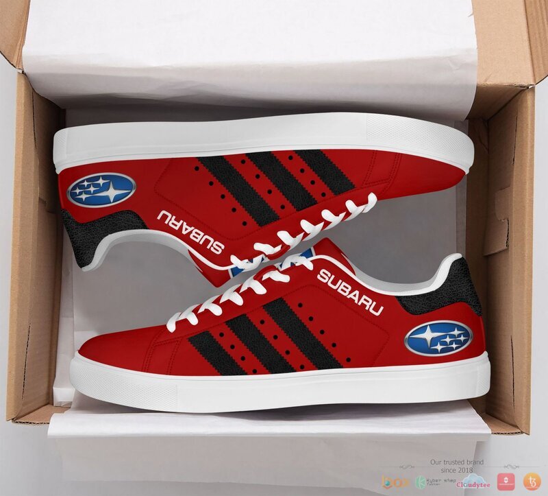 Subaru red Stan Smith low top shoes