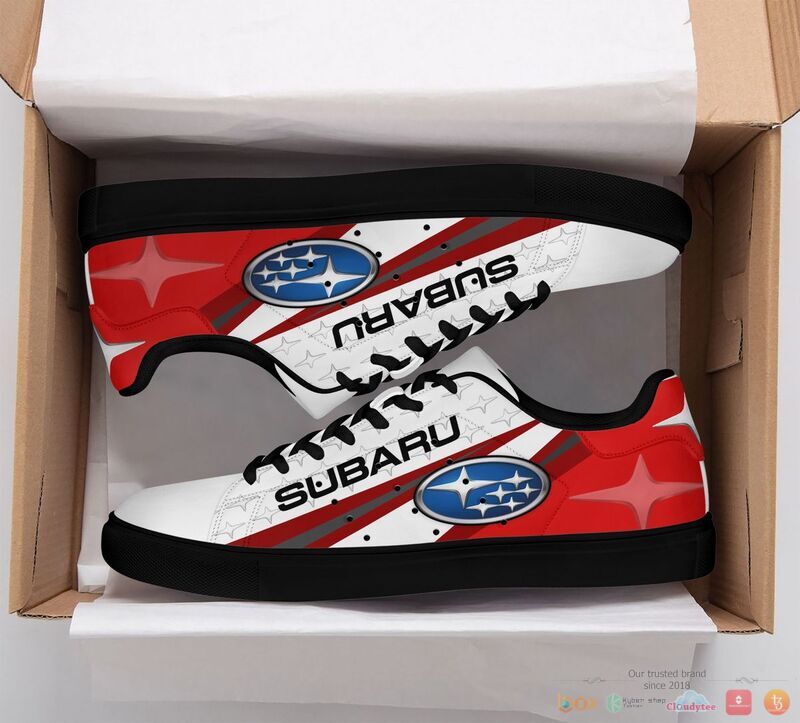 Subaru red white Stan Smith low top shoes