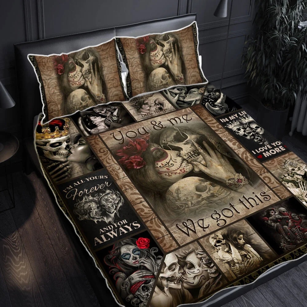 You And Me We Got This Sugar Skull Couple Quilt Bedding Set 3 Sugar Skull Couple You And Me We Got This quilt bedding set 2
