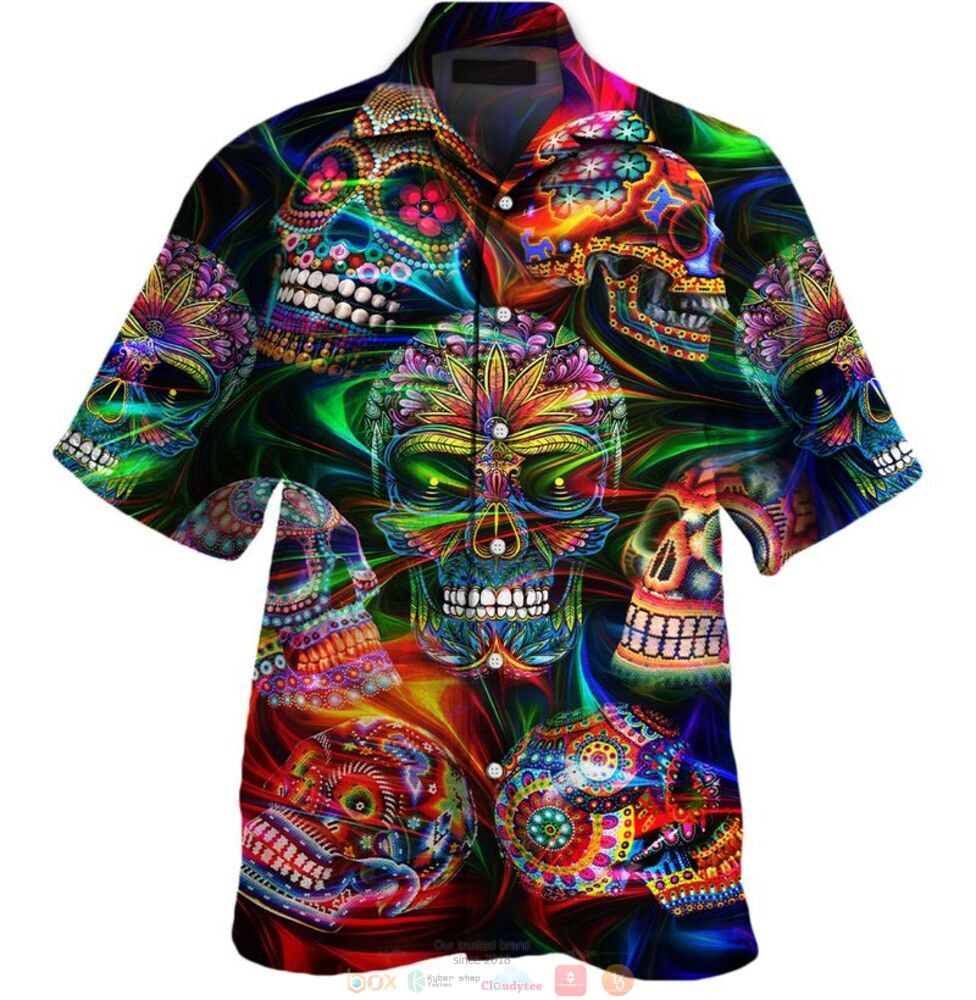 NEW Sugar Skull Colorful hawaiian shirt 4 Sugar Skull Colorful hawaiian shirt