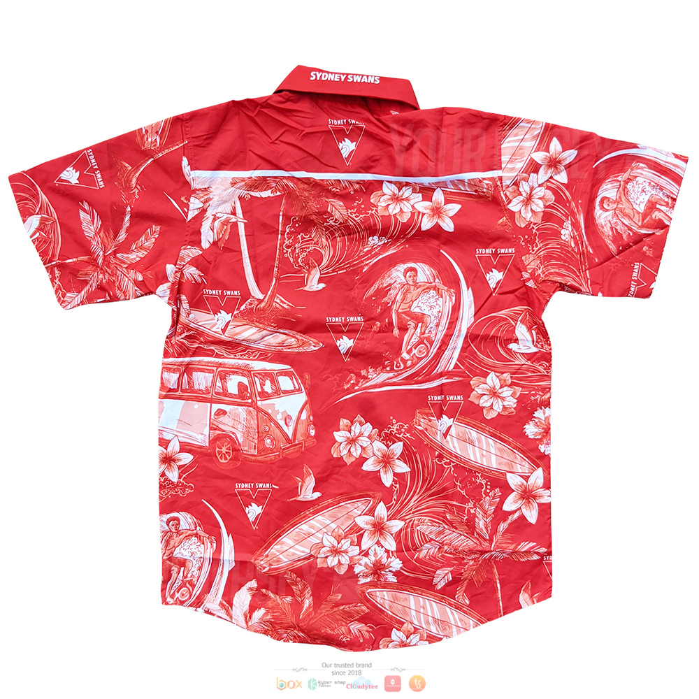 Personalized AFL Sydney Swan Hawaiian shirt 4 Sydney Swan AFL Hawaiian shirt 1 2 3