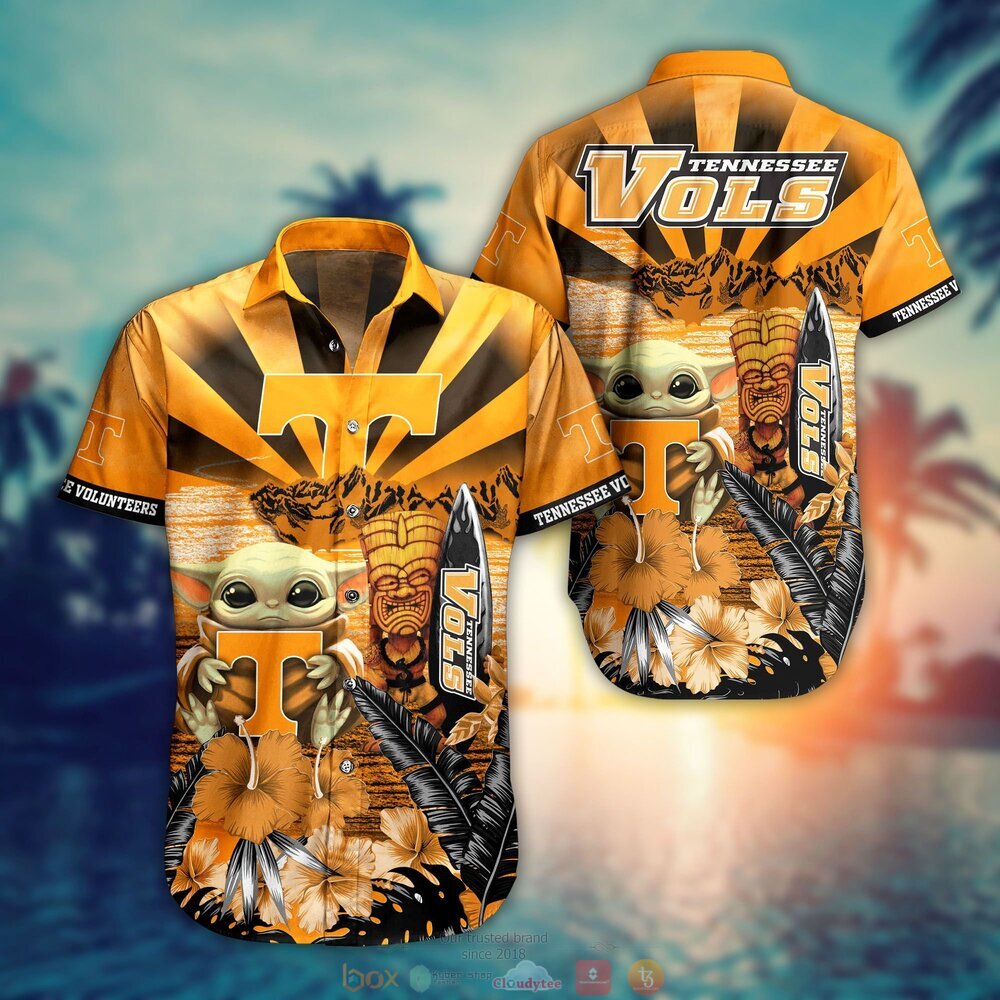 Tennessee Volunteers Baby Yoda NCAA Hawaiian Shirt, Shorts 9 Tennessee Volunteers NCAA Baby Yoda Hawaiian Shirt Shorts
