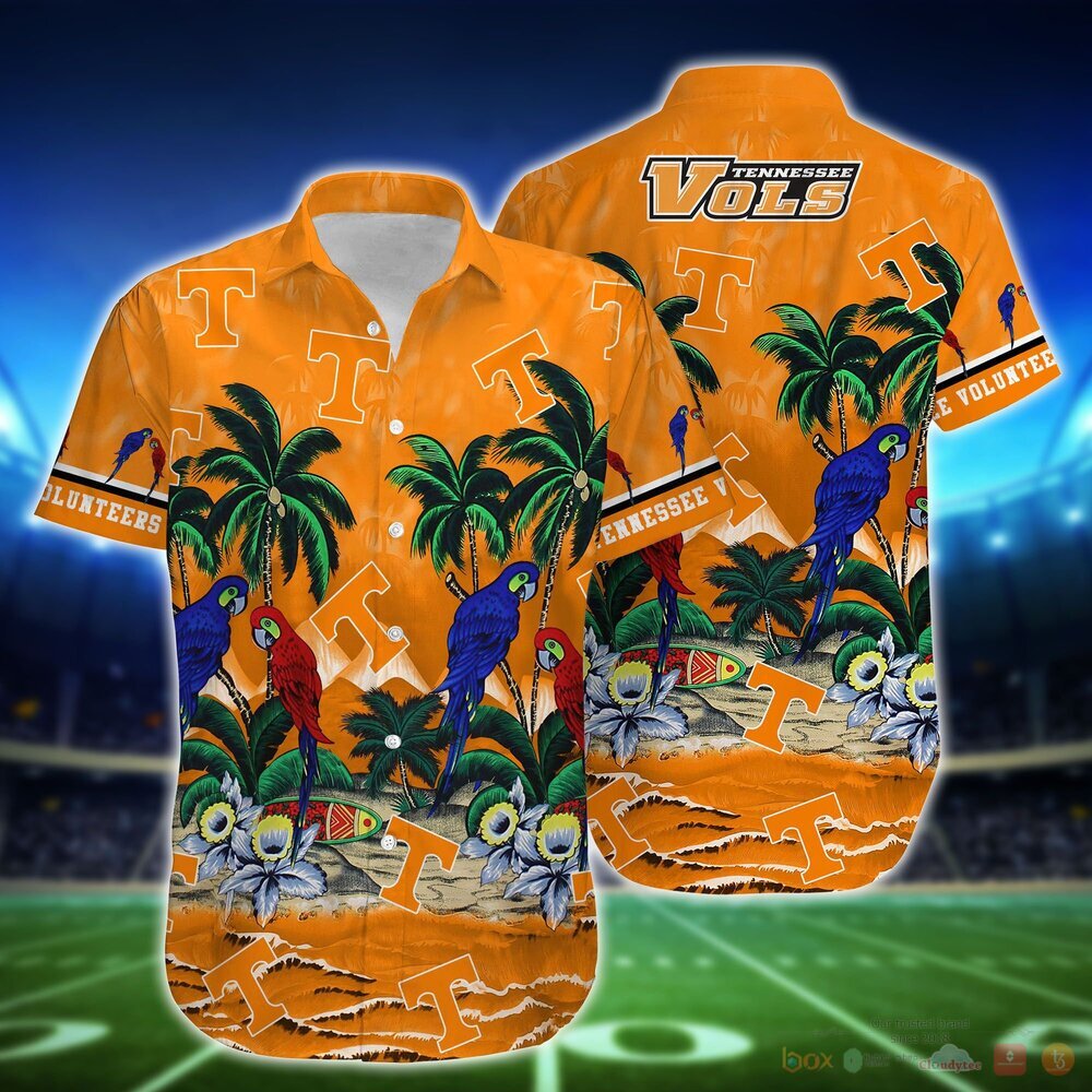 Tennessee Volunteers Parrot Island NCAA Hawaiian Shirt and Shorts 2 Tennessee Volunteers NCAA Island Hawaiian Shirt and Shorts 1