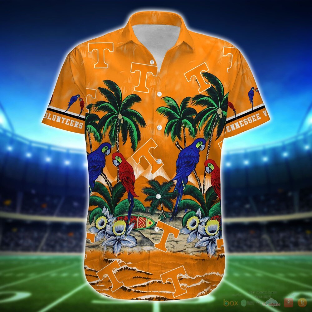 Tennessee Volunteers Parrot Island NCAA Hawaiian Shirt and Shorts 4 Tennessee Volunteers NCAA Island Hawaiian Shirt and Shorts 1 2 3