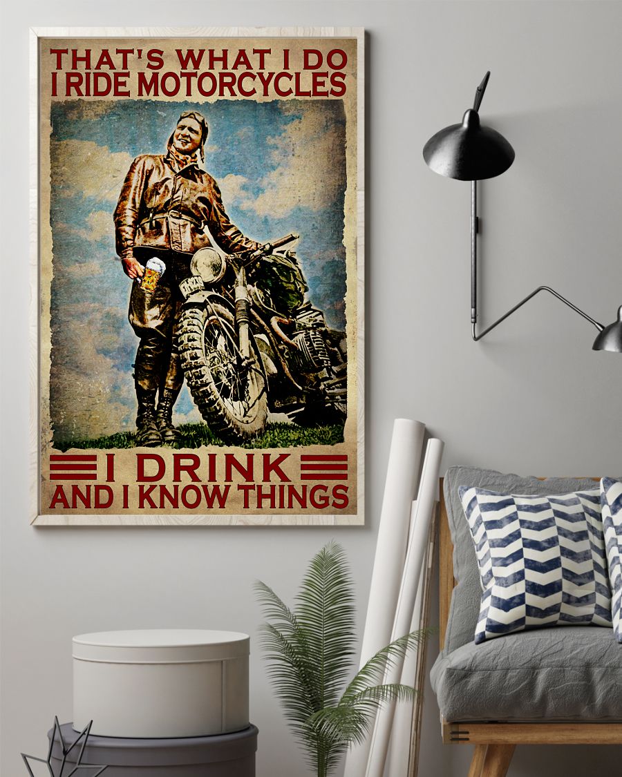 NEW That's What I Do I Ride Motorcycles I Drink And I Know Things Vintage Poster 3 Thats What I Do I Ride Motorcycles I Drink And I Know Things Vintage Poster 2