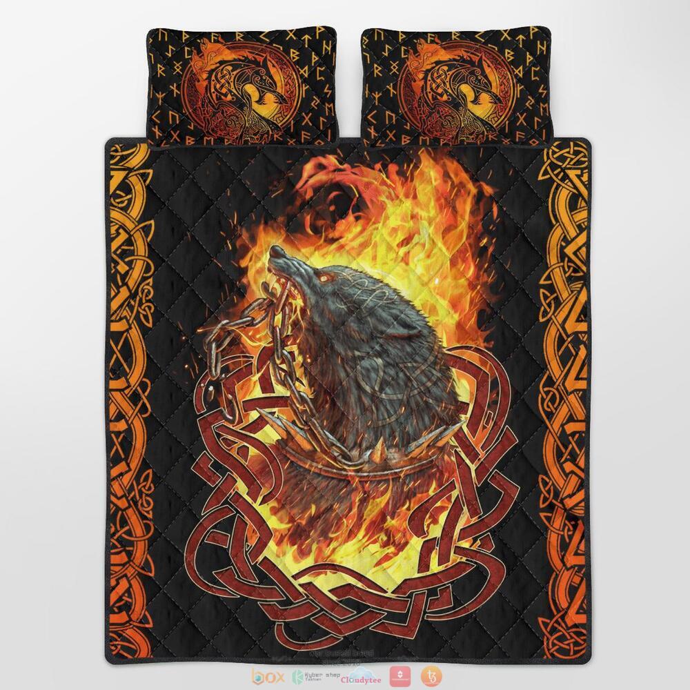The Binding Of Fenrir Fire Quilt Bedding Set 1