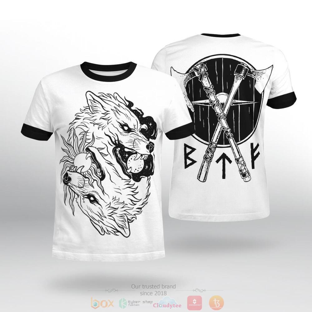 The Sons of Fenrir Hati and Skoll White jersey shirt, hoodie 2 The Sons of Fenrir Hati and Skoll White 3d shirt hoodie 1
