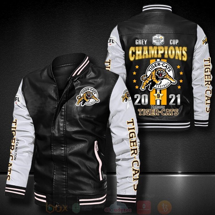 Tiger Cats Grey Cup Champions 2021 Bomber Leather Jacket 1