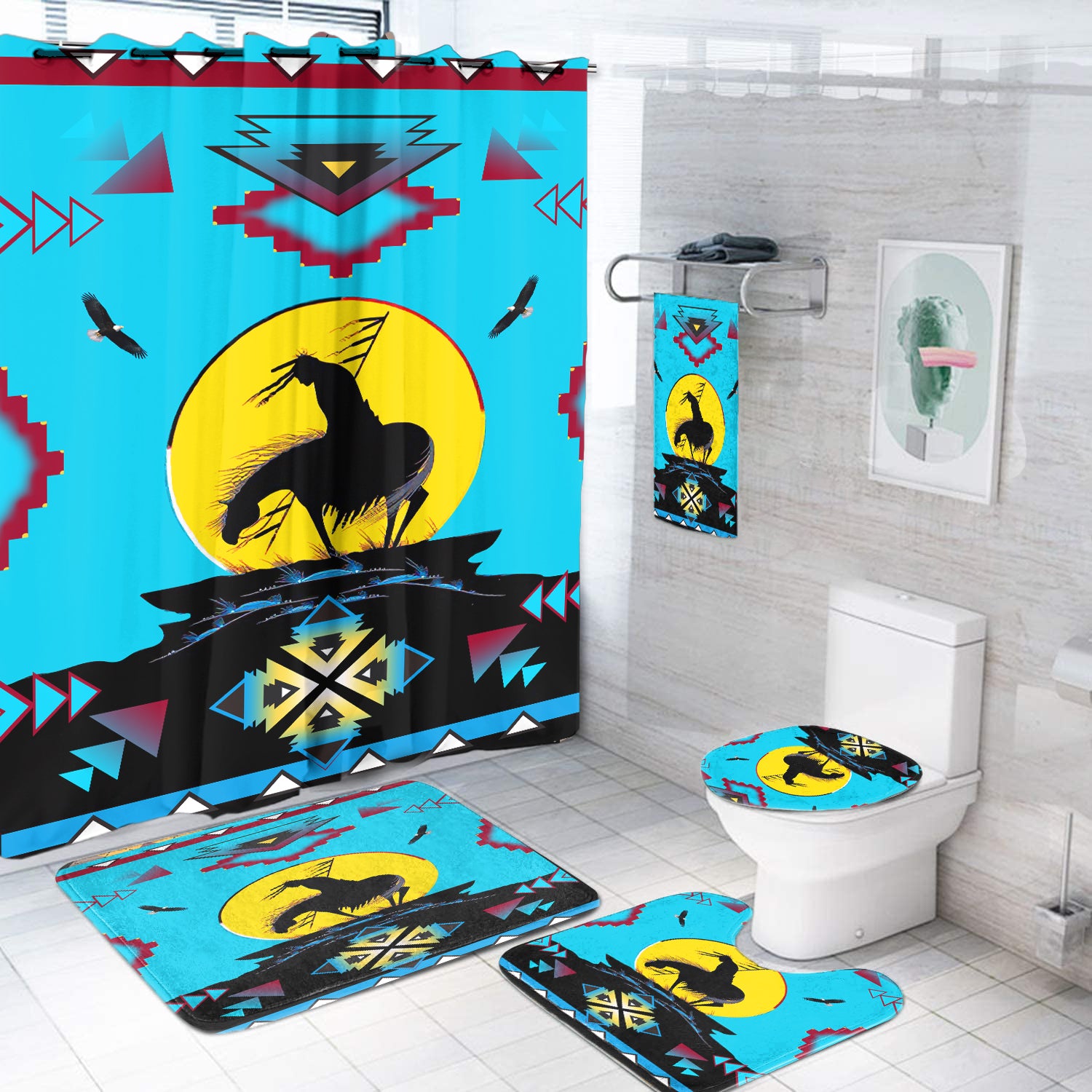 Trail Of Tear Native American Curtain Bathroom Set 10 Trail Of Tear Native American Curtain Bathroom Set