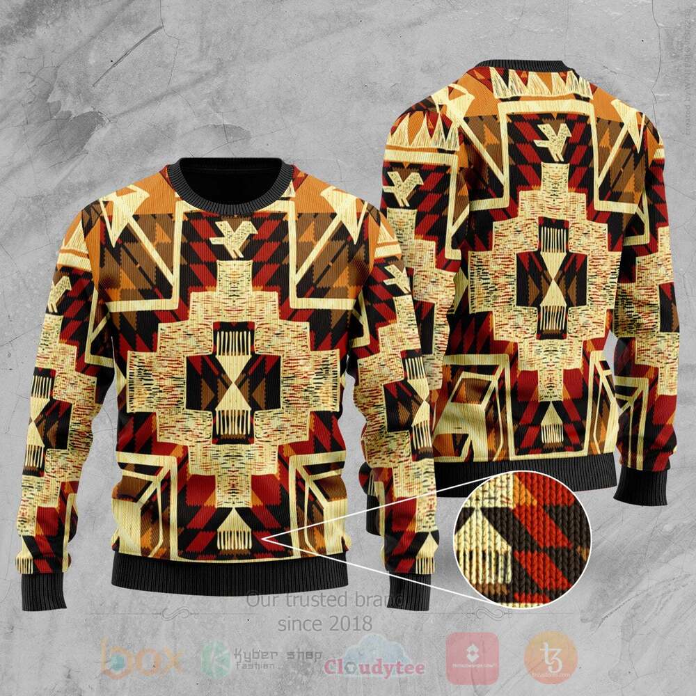Tribal Yellow Arrow Native American Sweater