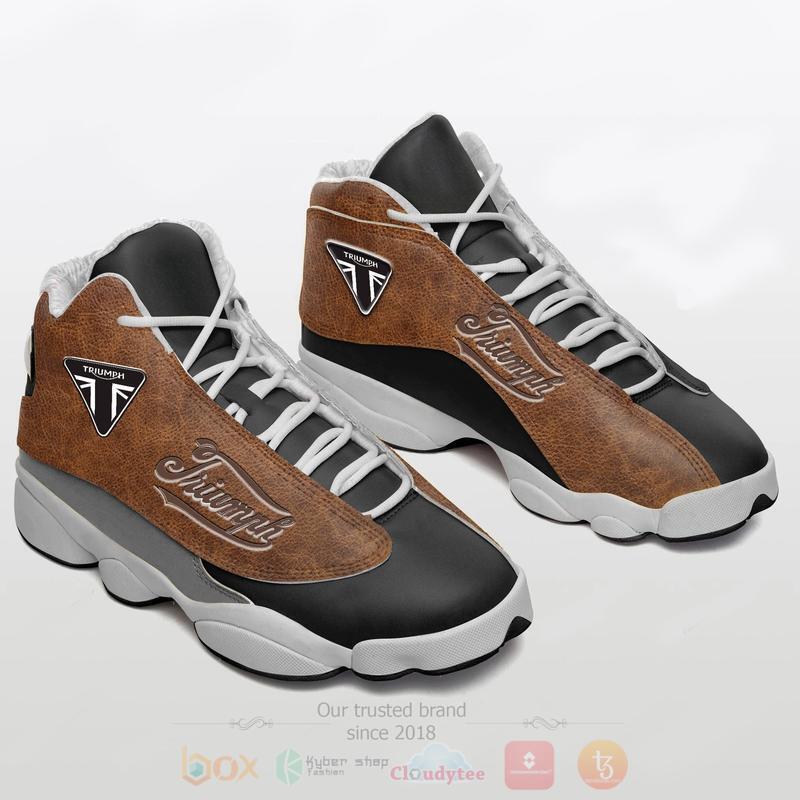 Triumph Motorcycles UK Flag Brown Air Jordan 13 Shoes