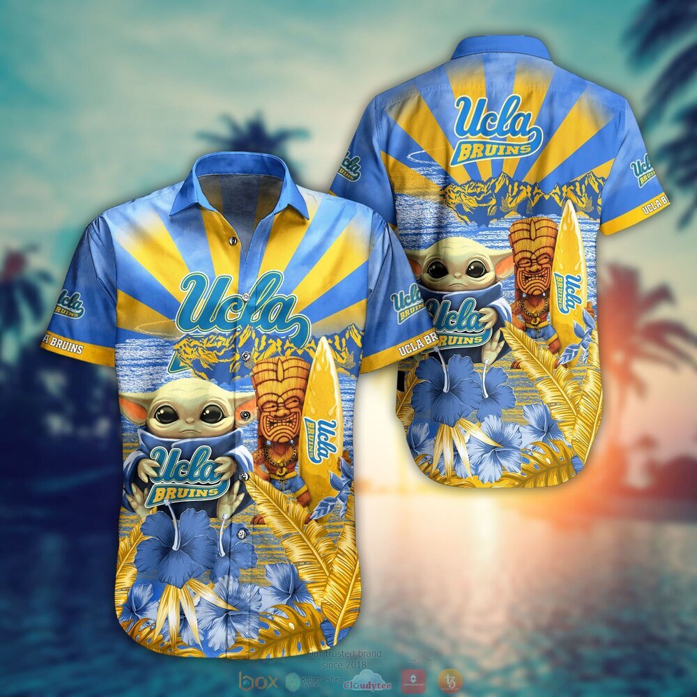 UCLA Bruins Baby Yoda NCAA Hawaiian Shirt, Shorts 1 UCLA Bruins NCAA Baby Yoda Hawaiian Shirt Shorts