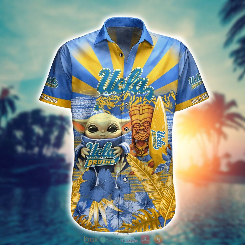 UCLA Bruins Baby Yoda NCAA Hawaiian Shirt, Shorts 2 UCLA Bruins NCAA Baby Yoda Hawaiian Shirt Shorts 1