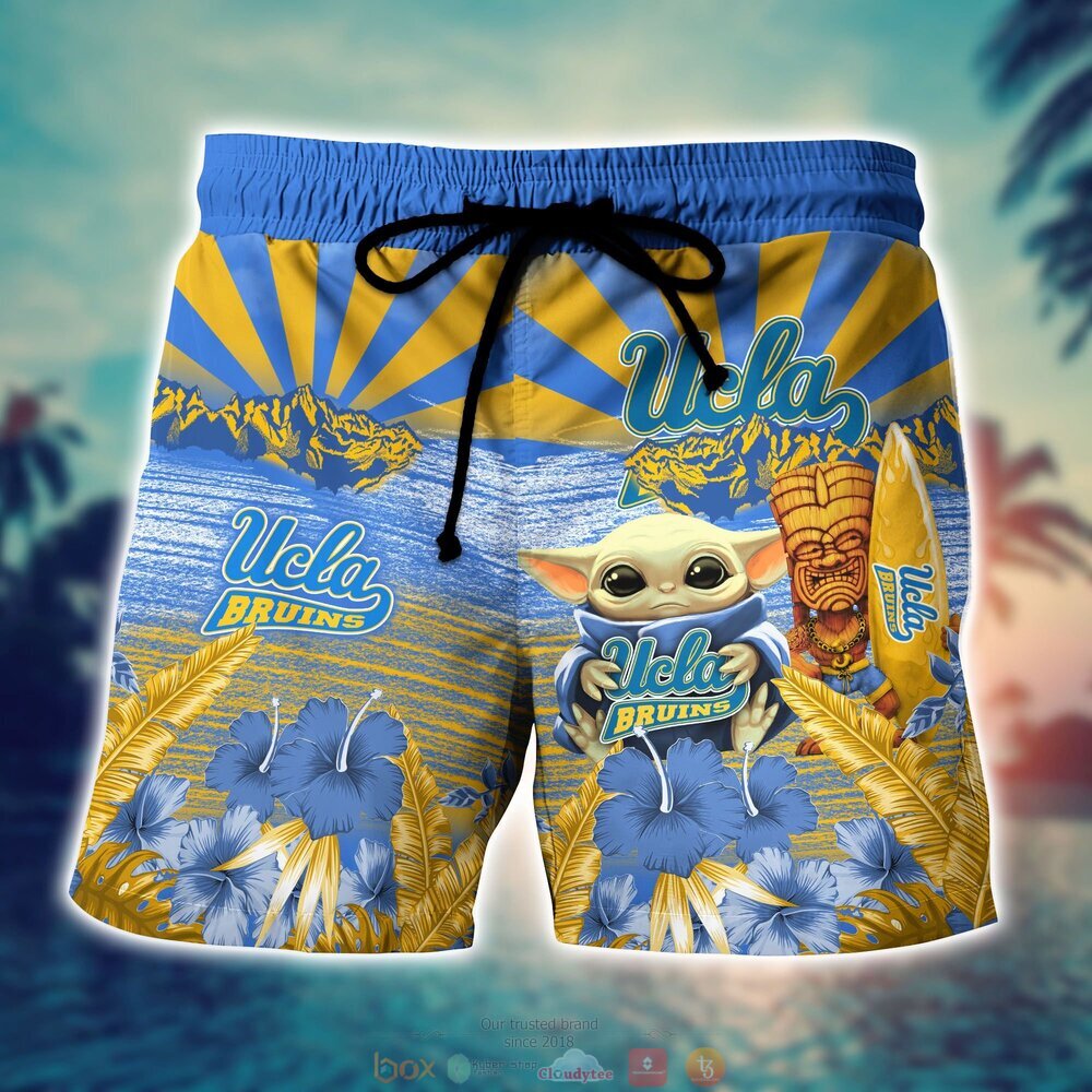 UCLA Bruins Baby Yoda NCAA Hawaiian Shirt, Shorts 4 UCLA Bruins NCAA Baby Yoda Hawaiian Shirt Shorts 1 2 3