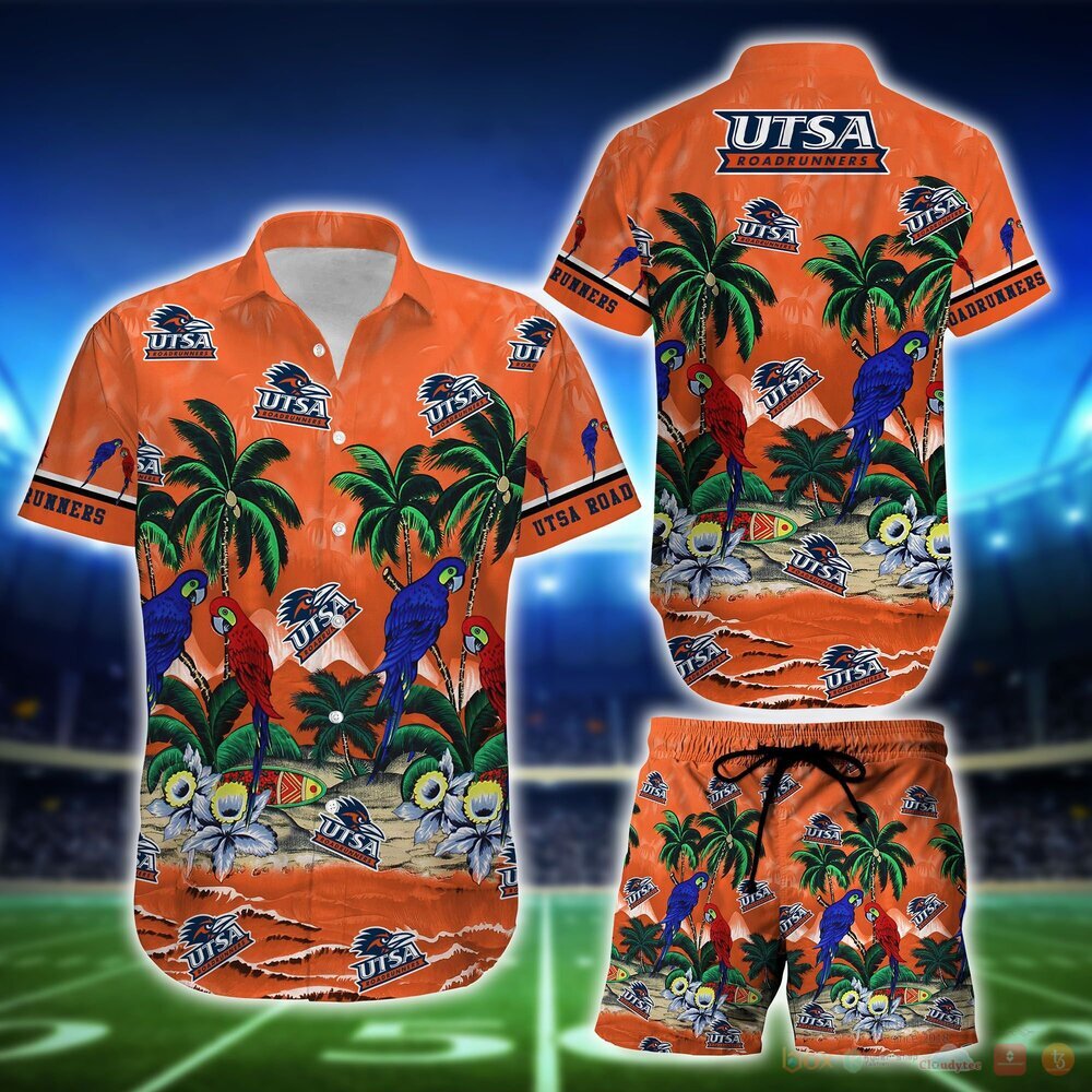 UTSA Roadrunners Parrot Island NCAA Hawaiian Shirt and Shorts 10 UTSA Roadrunners NCAA Island Hawaiian Shirt and Shorts