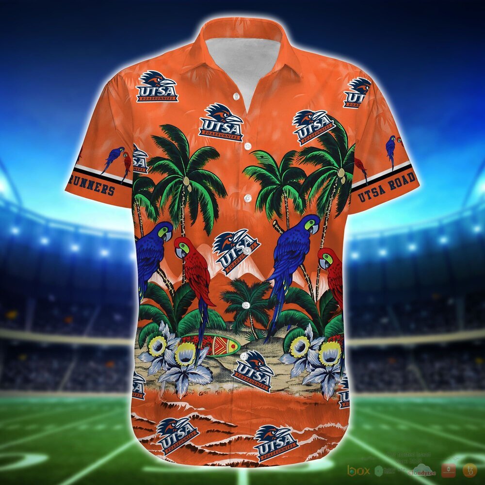 UTSA Roadrunners Parrot Island NCAA Hawaiian Shirt and Shorts 4 UTSA Roadrunners NCAA Island Hawaiian Shirt and Shorts 1 2 3