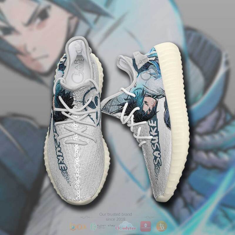 Uchiha Sasuke Sharingan Yeezy Sneaker shoes 2 Uchiha Sasuke Sharingan Yeezy Sneaker shoes 1