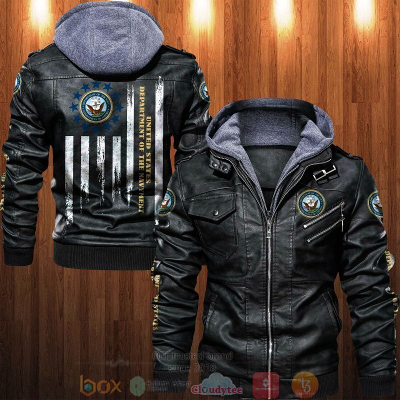 BEST US Department of the Navy 2D Leather PU Jacket 4 United States Department of the Navy Leather Jacket