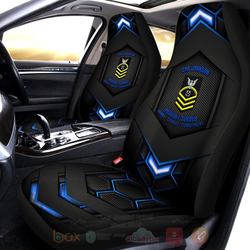 BEST United States Navy Proudly Honor Courage Commitment Custom Name Car Seat 2 United States Navy Proudly Honor Courage Commitment Custom Name Car Seat Cover 1