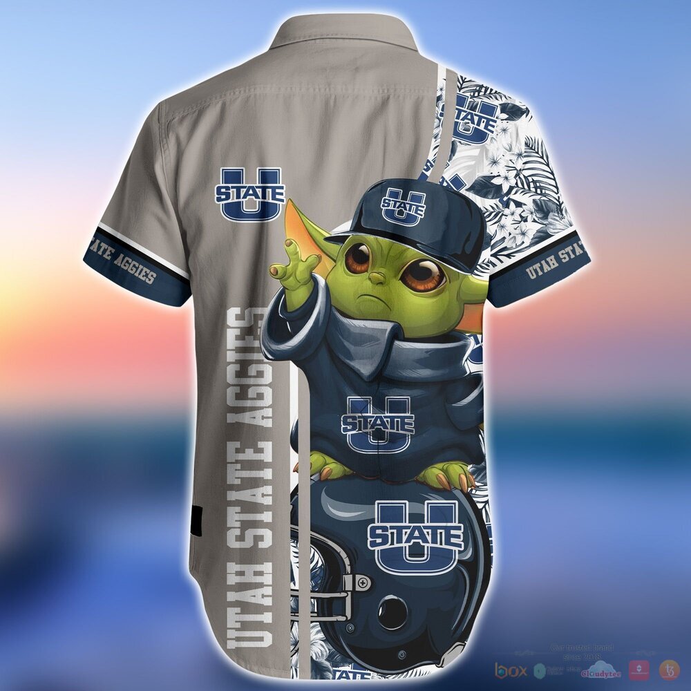 Utah State Aggies NCAA Baby Yoda Hawaiian Shirt and Shorts 1 2 3