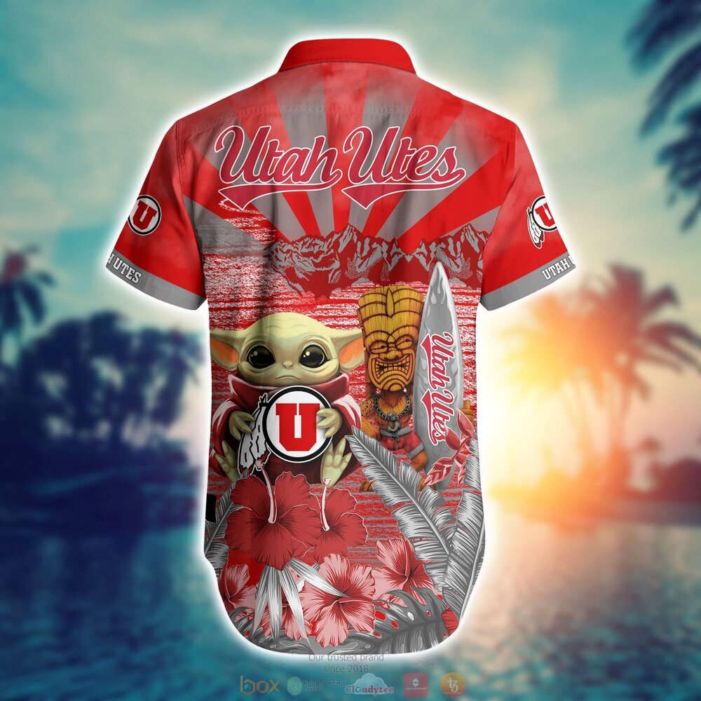 Utah Utes Baby Yoda NCAA Hawaiian Shirt, Shorts 3 Utah Utes NCAA Baby Yoda Hawaiian Shirt Shorts 1 2