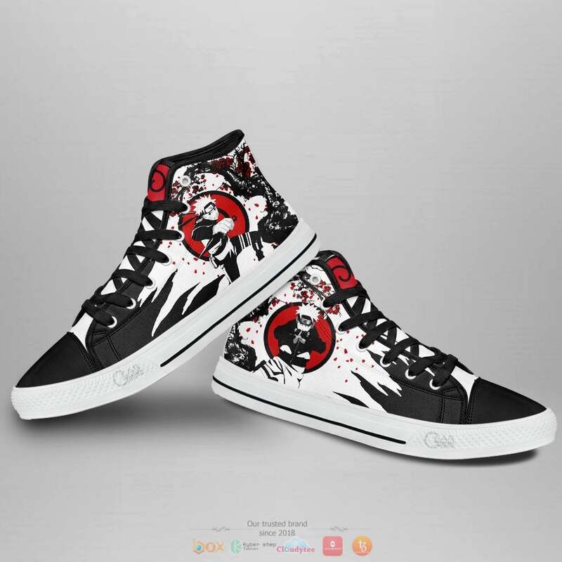 Unisex Lace-up Shoes Anime Naruto 3D Digital Printing Casual Shoes Students High-top Canvas Shoes Sneakers