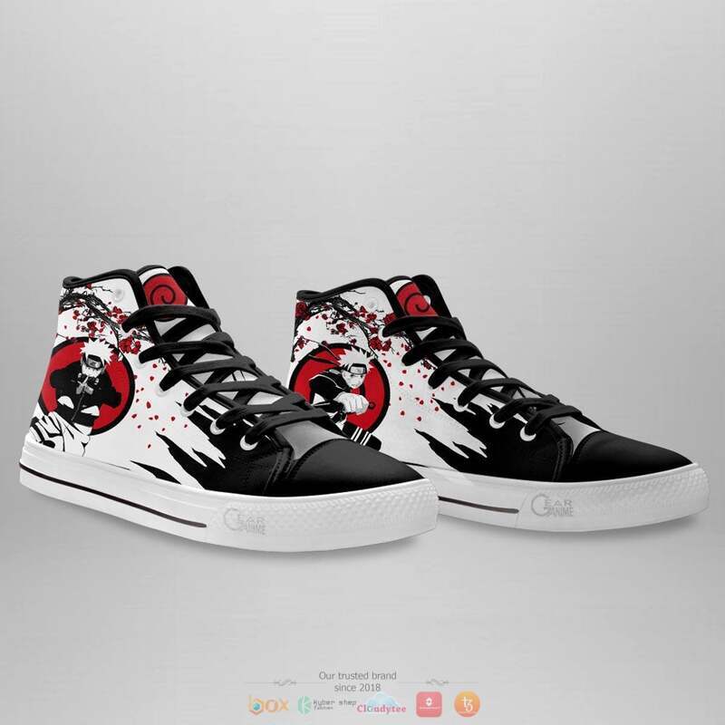 Uzumaki Anime Naruto high top canvas shoes 4 Uzumaki Anime Naruto canvas high top shoes 1 2 3