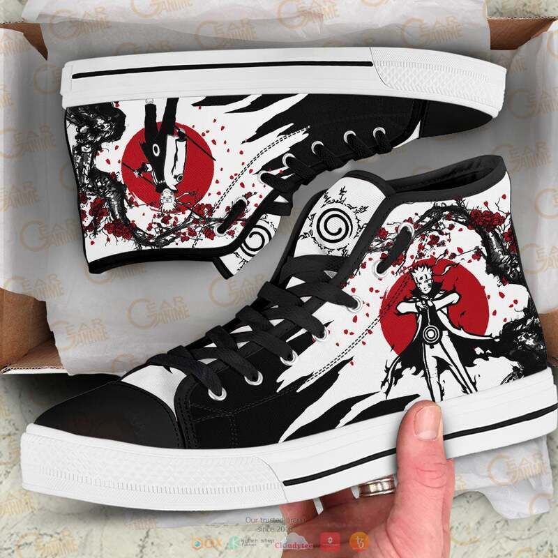 Uzumaki Bijuu Anime Naruto canvas high top shoes 1