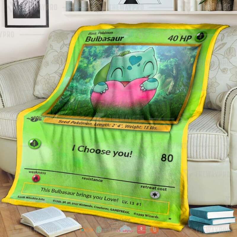 Valentine Pokemon Bulbasaur I Choose You Blanket