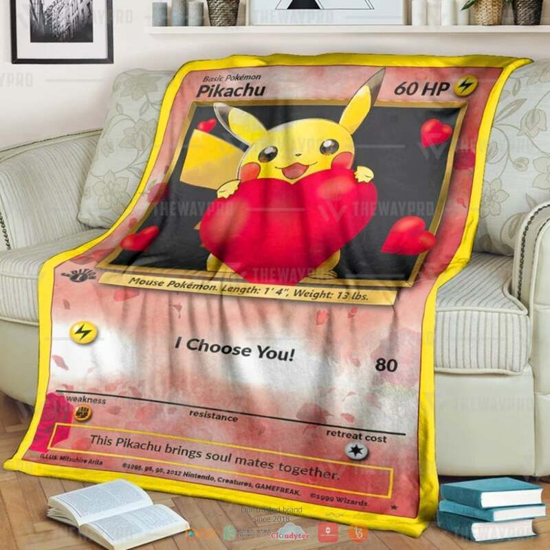 Valentine Pokemon Pikachu I Choose You Blanket