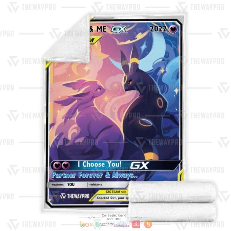 Valentine Pokemon Tag Team Umbreon And Espeon I choose you Blanket 1 2 3