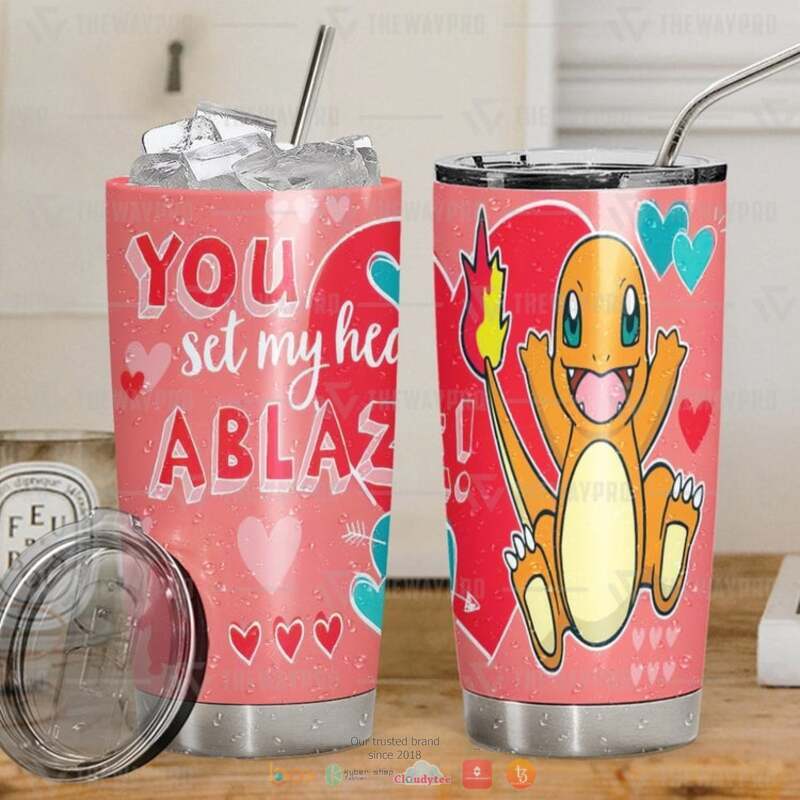 Valentine Pokemon You Set My Heart Ablaze Tumbler 2 Valentine Pokemon You Set My Heart Ablaze Tumbler 1