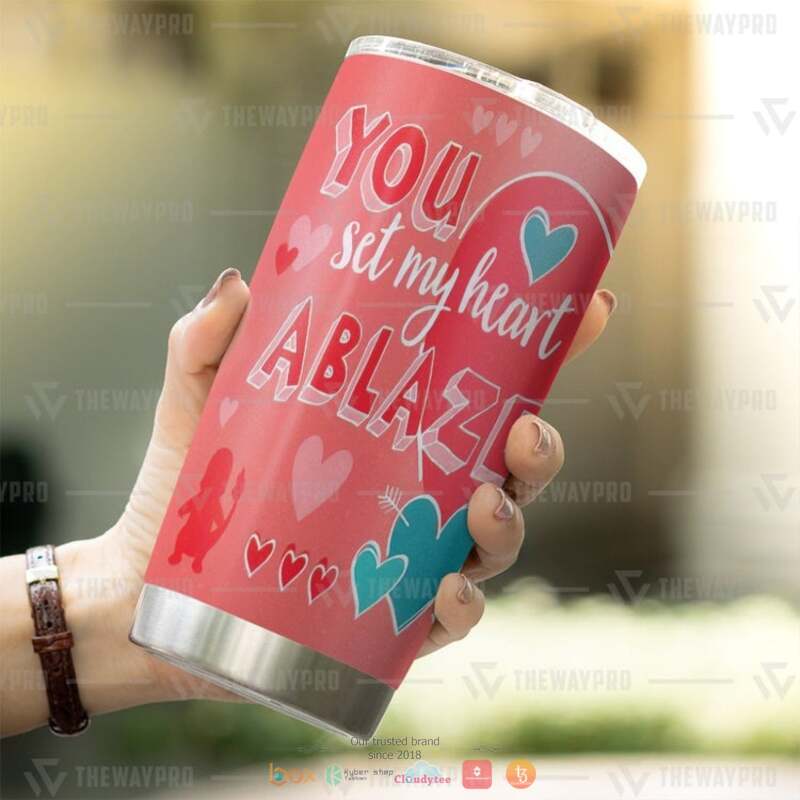 Valentine Pokemon You Set My Heart Ablaze Tumbler 3 Valentine Pokemon You Set My Heart Ablaze Tumbler 1 2