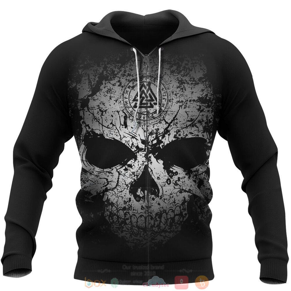 Valknut Rune Skull jersey shirt, hoodie 3 Valknut Rune Skull 3d shirt hoodie 1 2