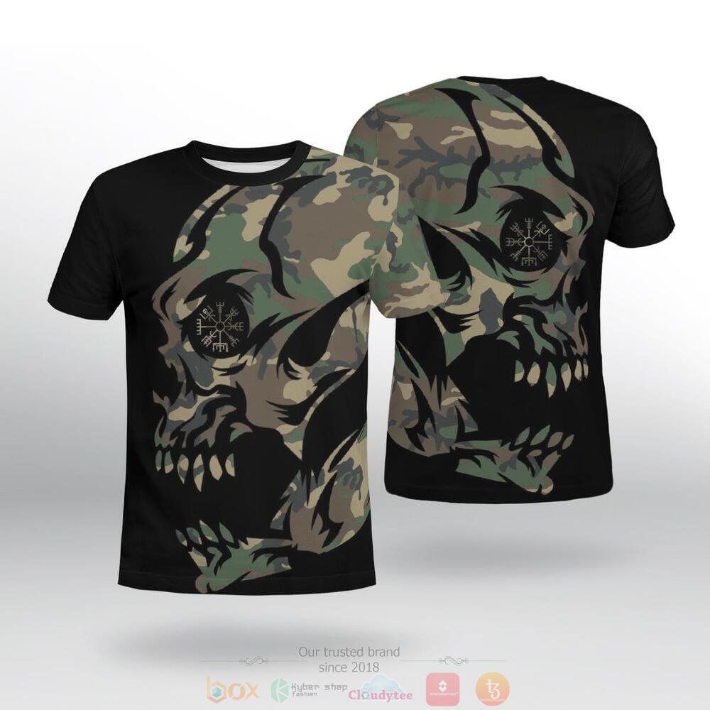 Vegvisir Skull Valhalla black green camo jersey shirt, hoodie 2 Vegvisir Skull Valhalla black green camo 3d shirt hoodie 1