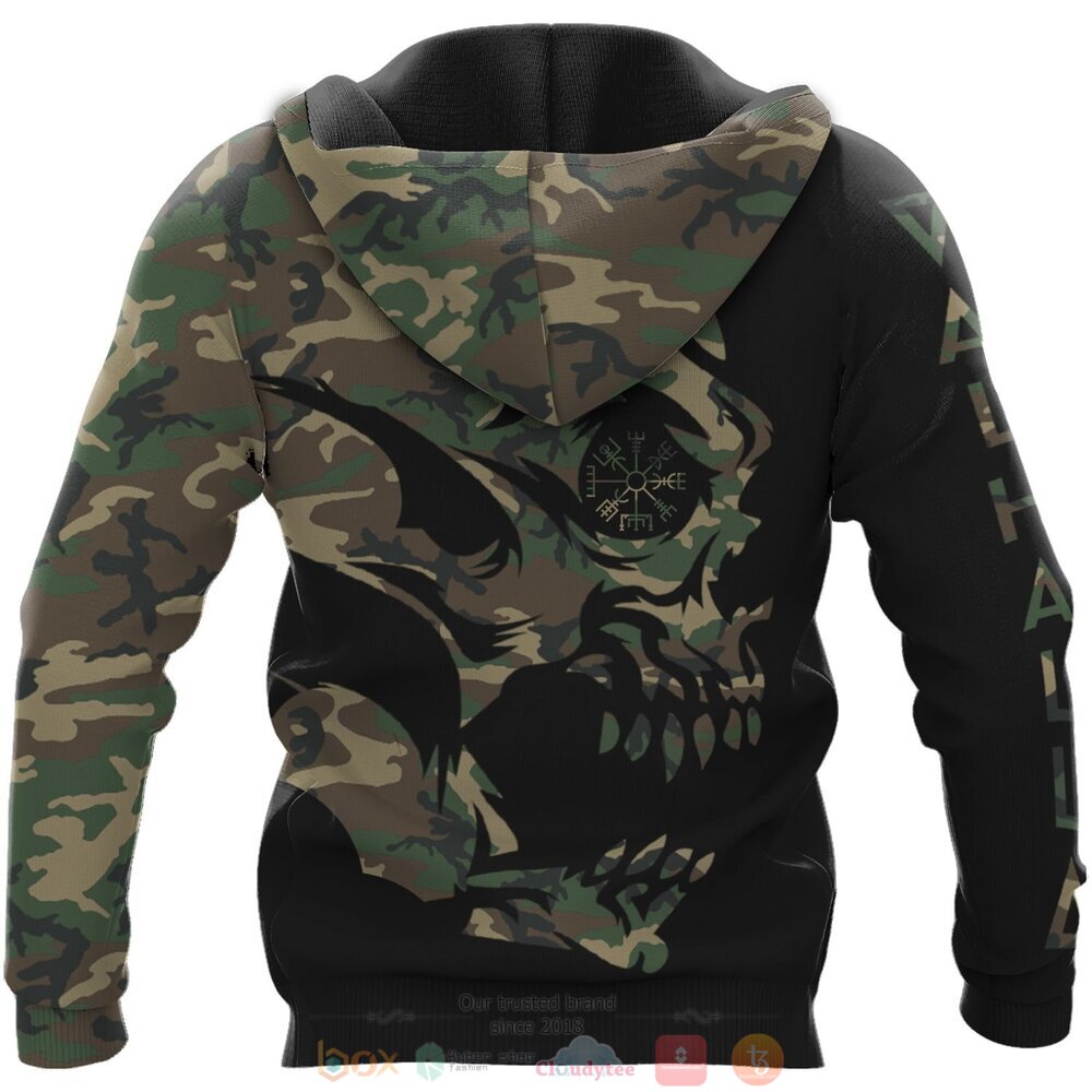 Vegvisir Skull Valhalla black green camo jersey shirt, hoodie 4 Vegvisir Skull Valhalla black green camo 3d shirt hoodie 1 2 3