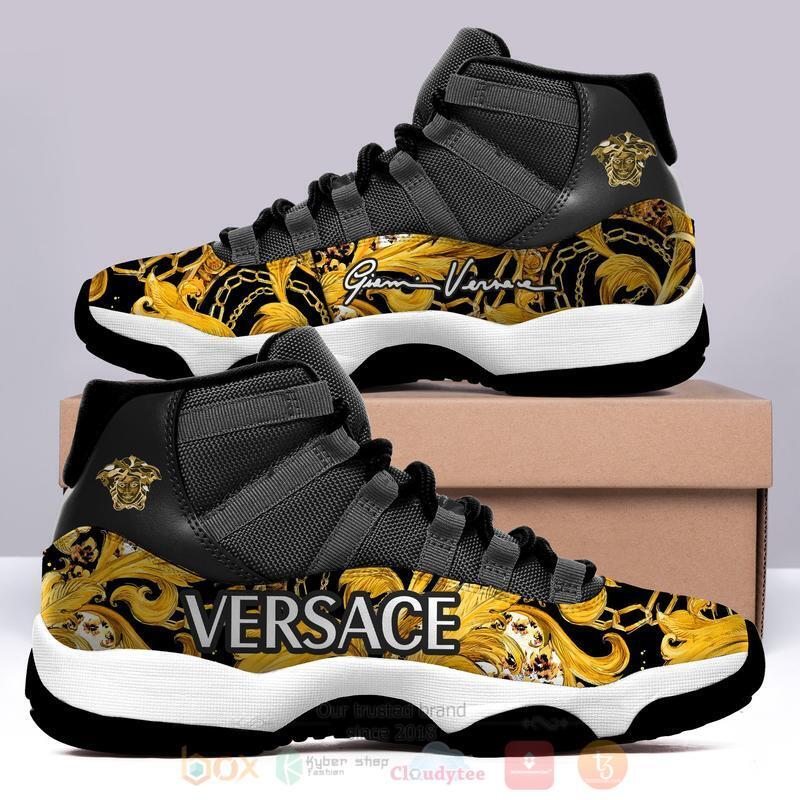 Versace Black Air Jordan 11 Shoes