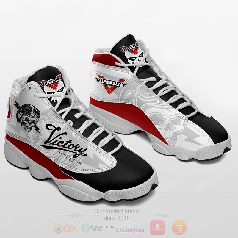 Victory Motorcycles USA Skull Black Air Jordan 13 Shoes