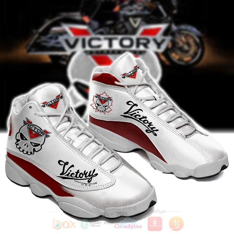 Victory Motorcycles USA Skull White Air Jordan 13 Shoes