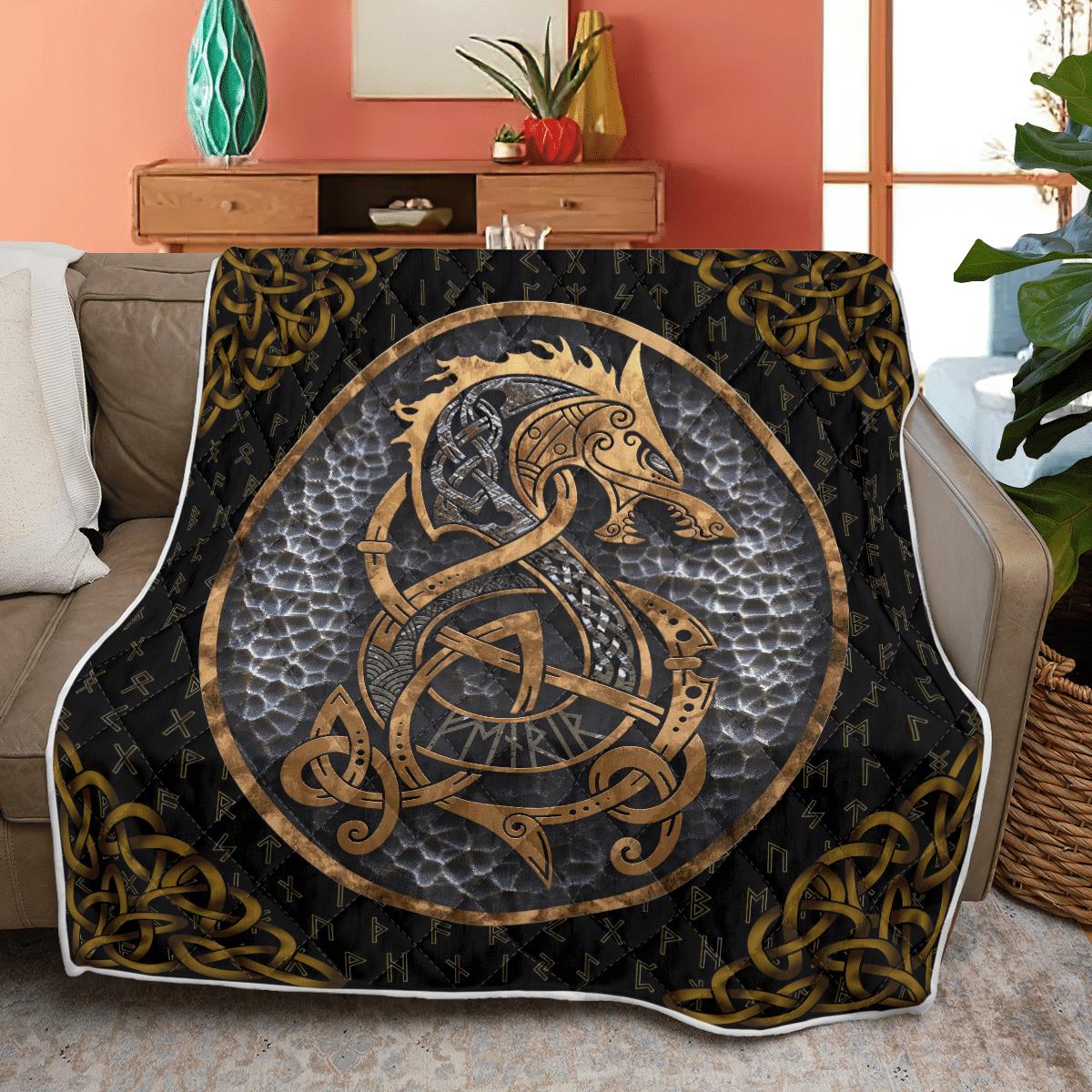 BEST Viking Fenrir And Rune Ver2 Quilted 5 Viking Fenrir And Rune Ver2 Quilt