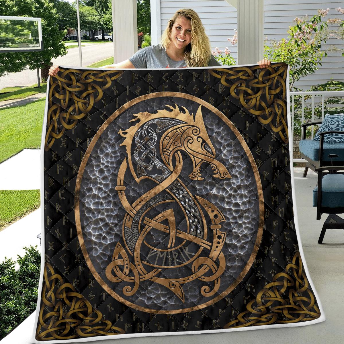 BEST Viking Fenrir And Rune Ver2 Quilted 1 Viking Fenrir And Rune Ver2 Quilt 1