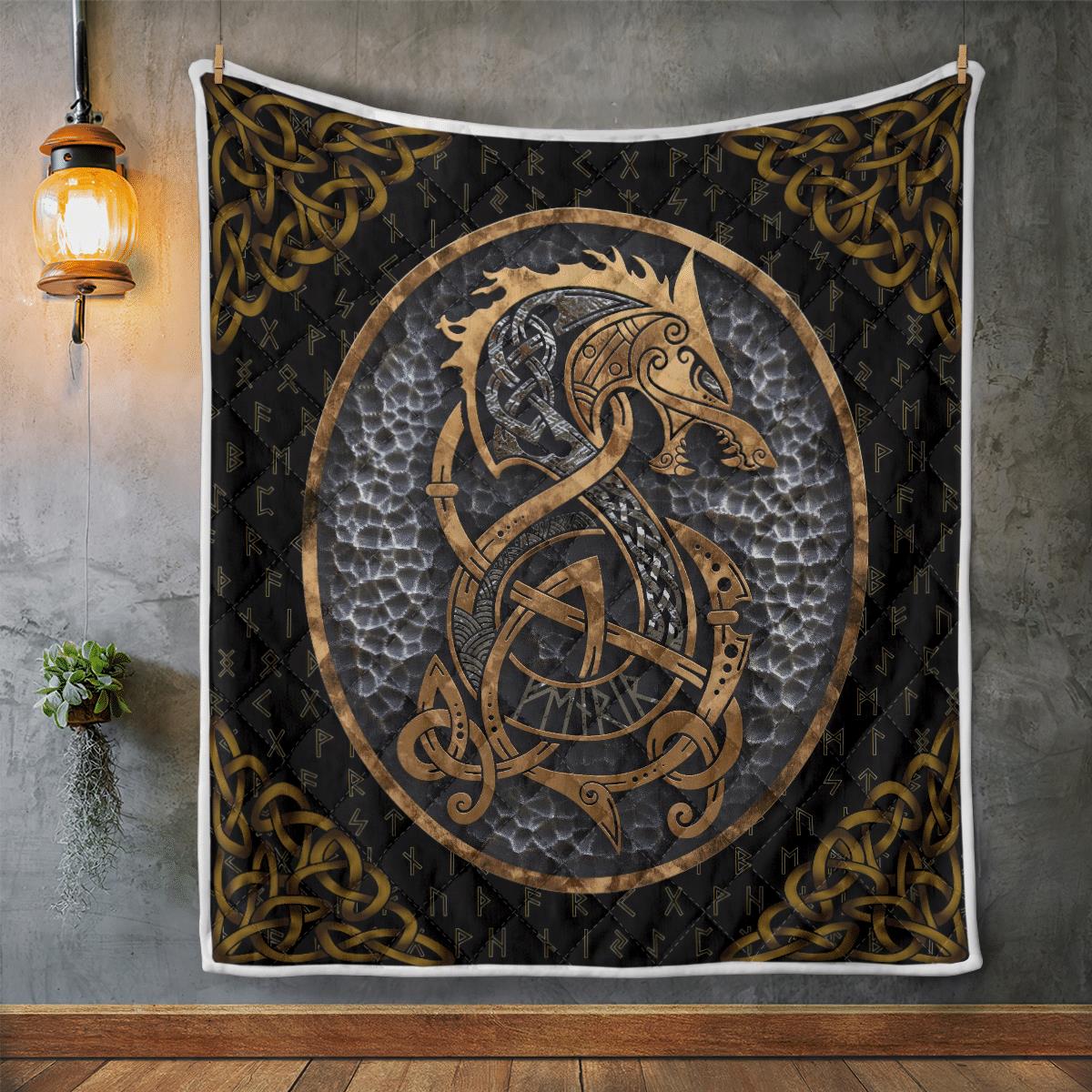 BEST Viking Fenrir And Rune Ver2 Quilted 3 Viking Fenrir And Rune Ver2 Quilt 1 2