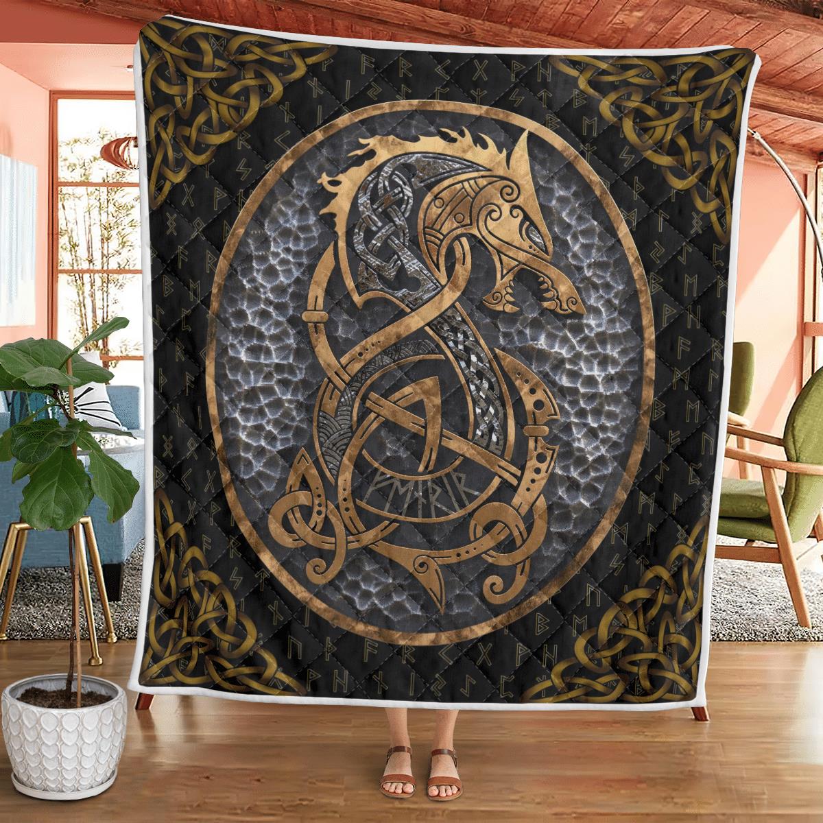 BEST Viking Fenrir And Rune Ver2 Quilted 2 Viking Fenrir And Rune Ver2 Quilt 1 2 3